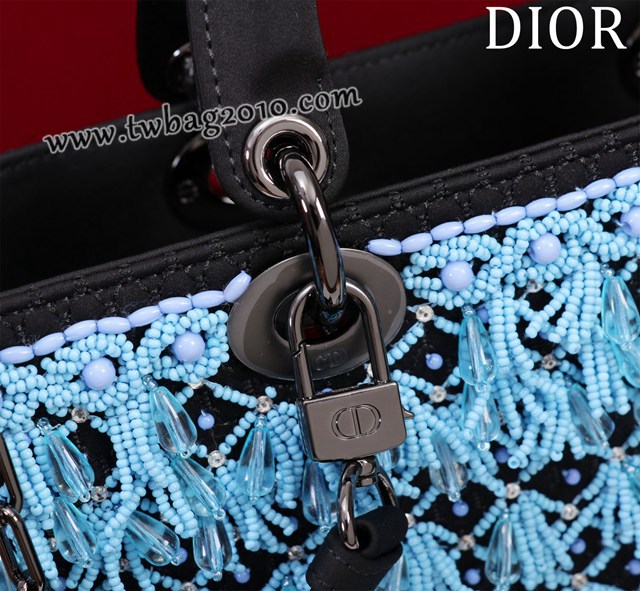 Dior专柜新款迪奥高仿原单Lady-Joy刺绣水滴珠手提女包 djfk1296